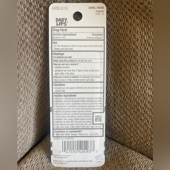 Maybelline’s ‘Baby Lips’ - Medicated Lip Balm— Coral Crave - Picture 6 of 11